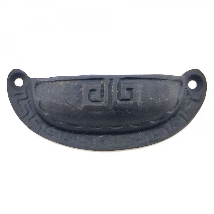 Antika Tarz Dekoratif Pirinç Çizgili Tas Mobilya Kulbu - 37x90 Mm, Oksit