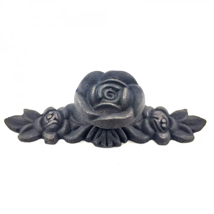 Antika Tarz Dekoratif Pirinç Gül Düğme - 30x100 Mm, Oksit