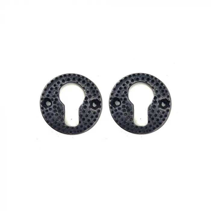 Antika Tarz Dekoratif Pirinç Oda Kilit Rozeti - 49mm, Oksit