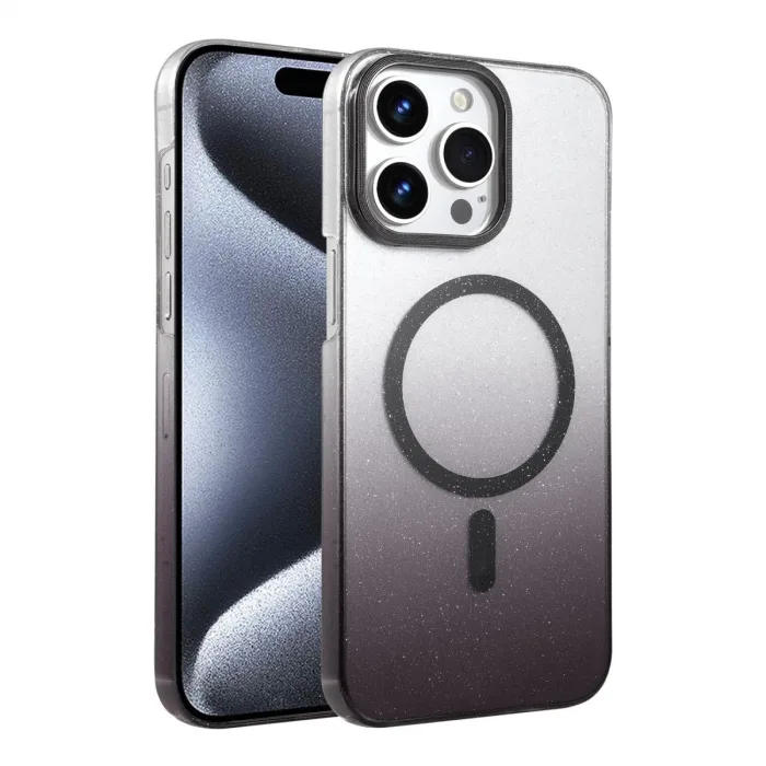 Apple İphone 15 Pro Max Glossy Magsafe Kapak - Siyah