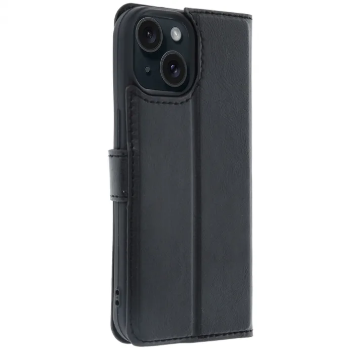 Apple İphone 15 Trend S Plus Kapaklı Kılıf - Siyah