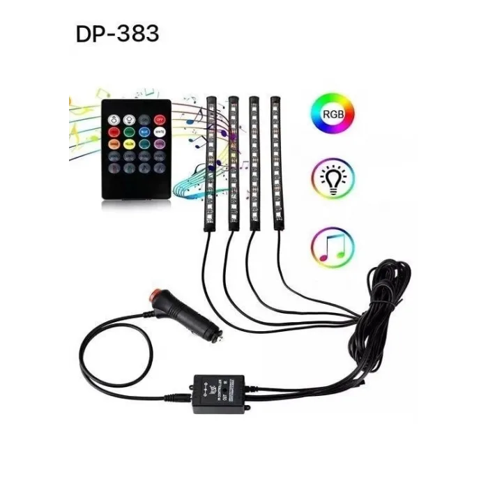 Araç İçi Ayak Altı Ses Duyarlı Şerit Led 4lü Set