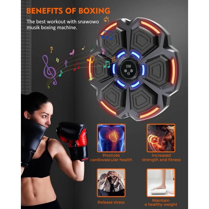 Bluetooth Hoparlör Özellikli Duvar Boks Makinesı  9 Mod Seviye Ayarlı  Müzikli Boks Makinesı