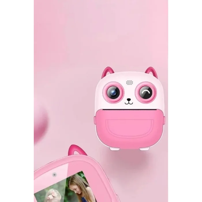 Dijital Video Fotoğraf App Destekli Çocuk Kamerası Termal Resim Kağıt Baskılı Yazıcı Mavi