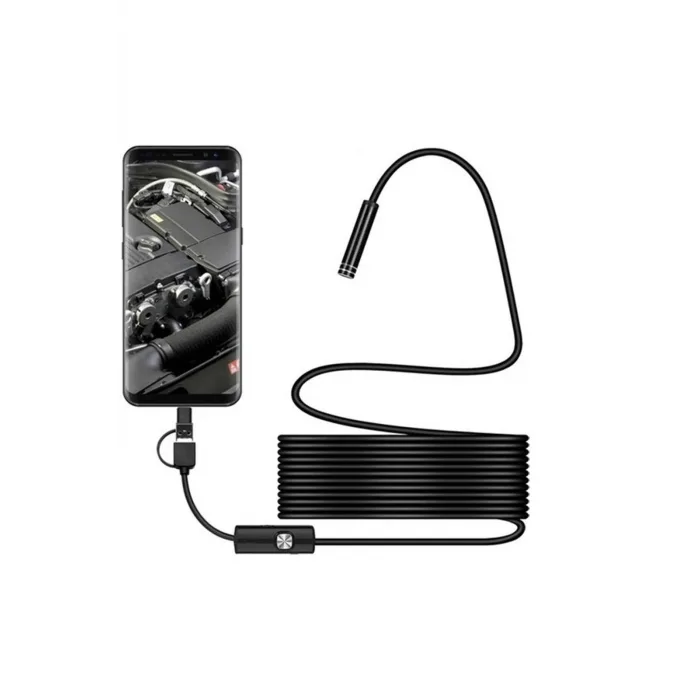 Endoskop 3 İn 1 Yılan Kamera Usb Micro Usb Type-c 20 Metre Sert Kablo