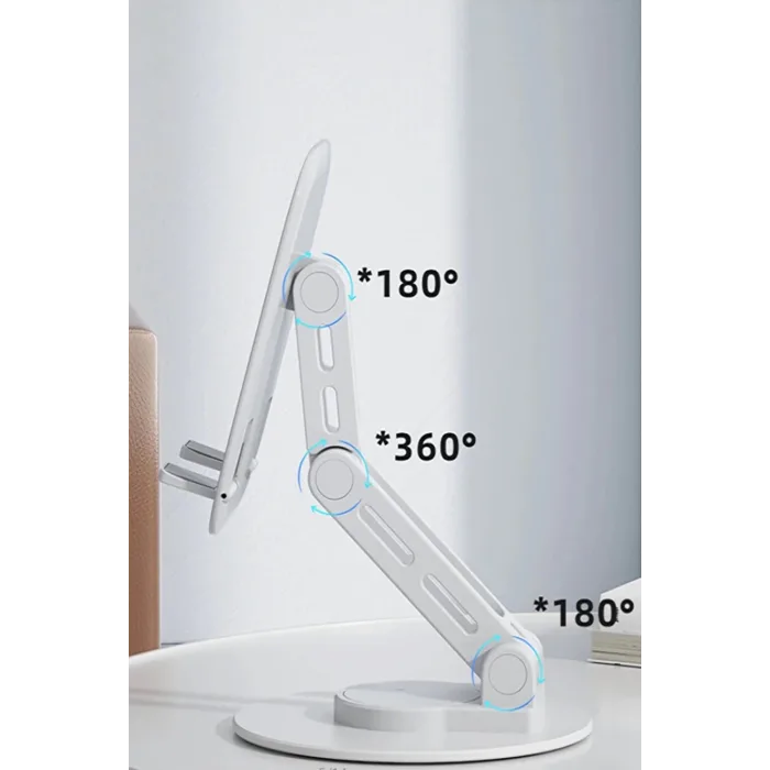 F17s  Masaüstü Telefon Tutucu Döner Tabanı Alüminyum Paslanmaz Çelik Katlanabilir
