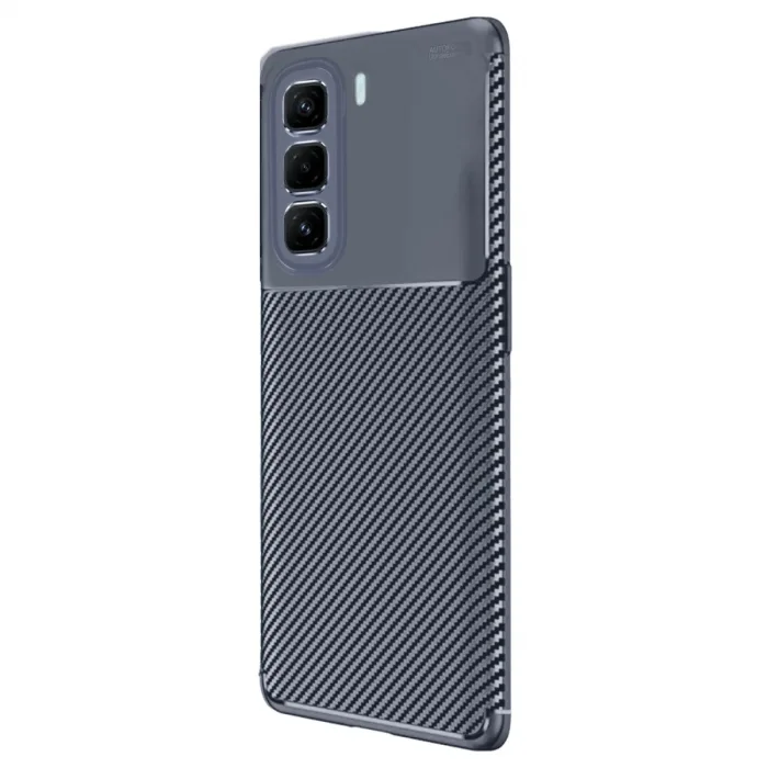 İnfinix Hot 50 4g Kılıf Auto Focus Karbon Kapak - Lacivert