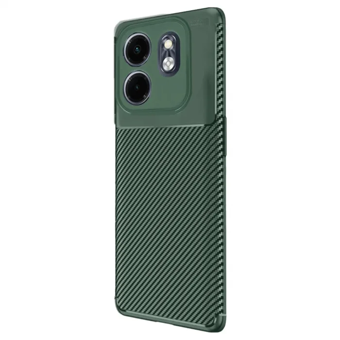 İnfinix Smart 9 Kılıf Auto Focus Karbon Kapak - Koyu Yeşil