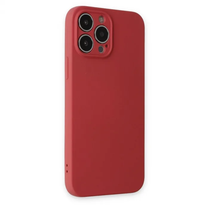 İphone 13 Pro Kılıf Nano İçi Kadife Silikon - Kiremit