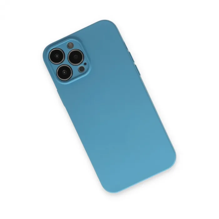 İphone 13 Pro Kılıf Nano İçi Kadife Silikon - Mavi