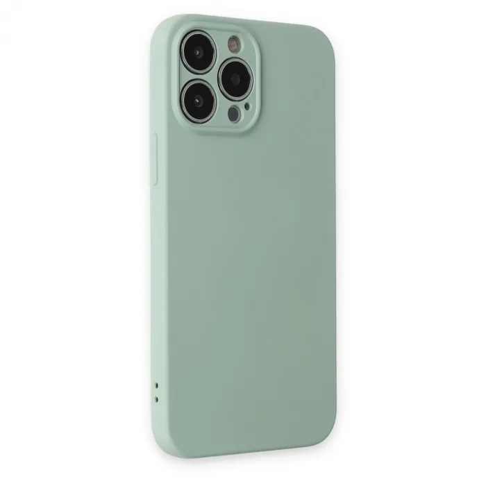 İphone 13 Pro Kılıf Nano İçi Kadife Silikon - Su Yeşili