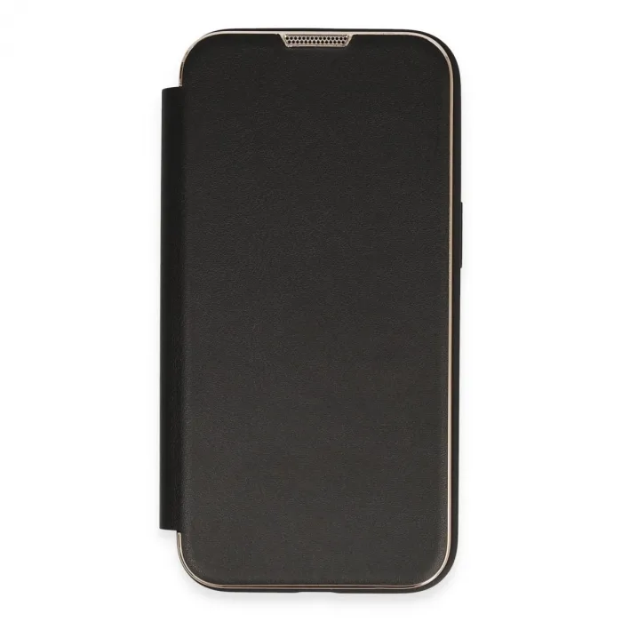 İphone 14 Pro Max Kılıf Dolpin Kapaklı - Siyah