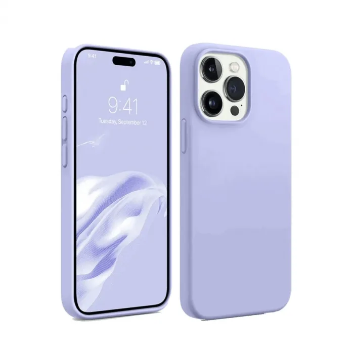 İphone 15 Pro Max Kılıf First Silikon - Lila