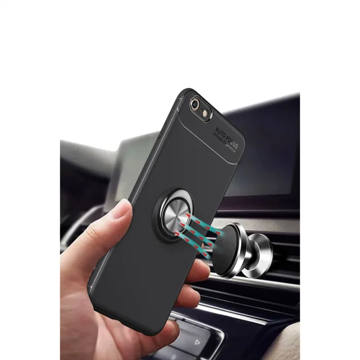 İphone 6 Kılıf Range Yüzüklü Silikon - Kırmızı