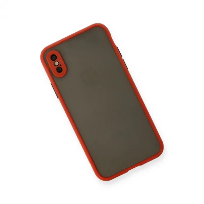 İphone X Kılıf Montreal Silikon Kapak - Kırmızı