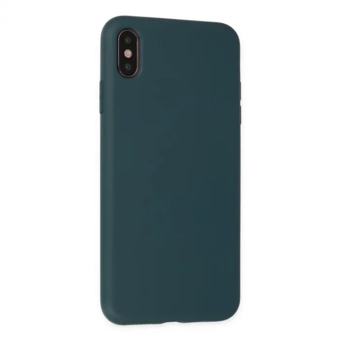 İphone Xs Max Kılıf Nano İçi Kadife Silikon - Koyu Yeşil