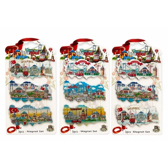 İstanbul Temalı Silikon Buzdolapı Süsü Magnet 3lü Set Alk5811