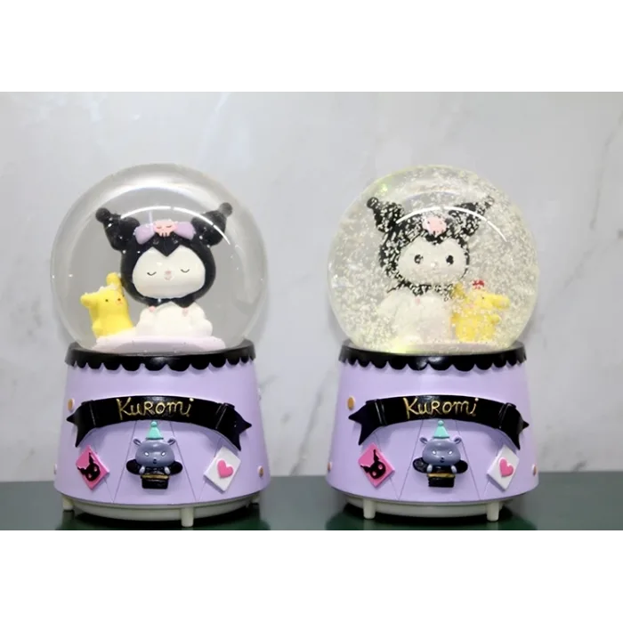 Kuromi İçi Dönmeli Püskürtmeli Işıklı Müzikli Kar Küresi Büyük Boy Alk3039