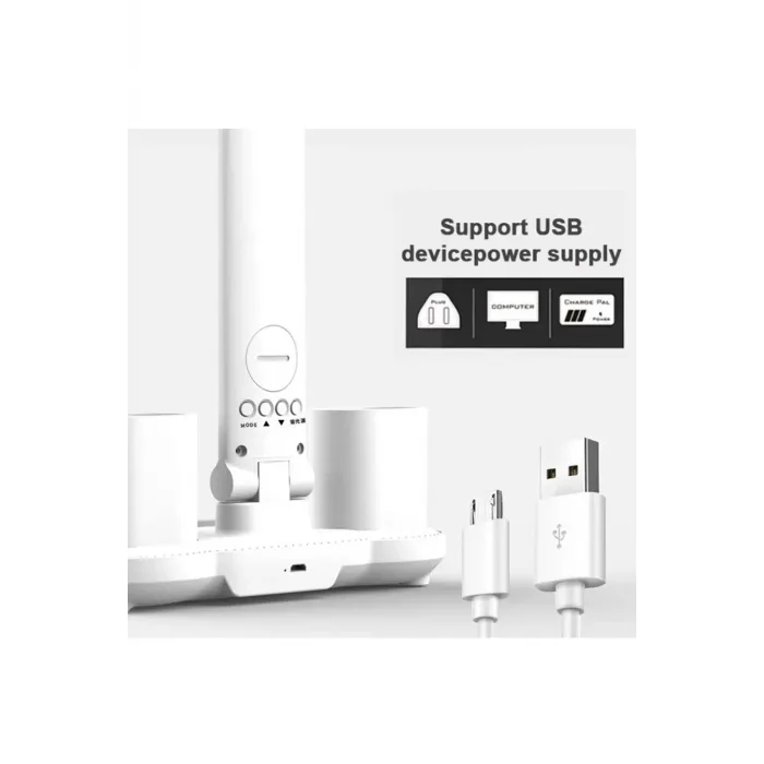 Led Dokunmatik Katlanabilir Masa Lambası Takvim Sıcaklık Saat Şarjlı Masa Lambası