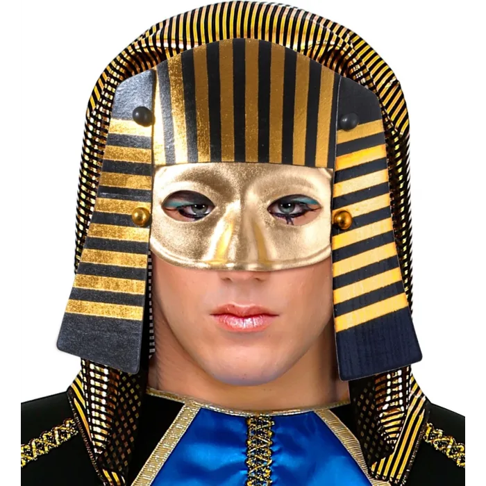 Mısırlı Maskesi Lastik Aparatlı Firavun Maskesi 21x23 Cm
