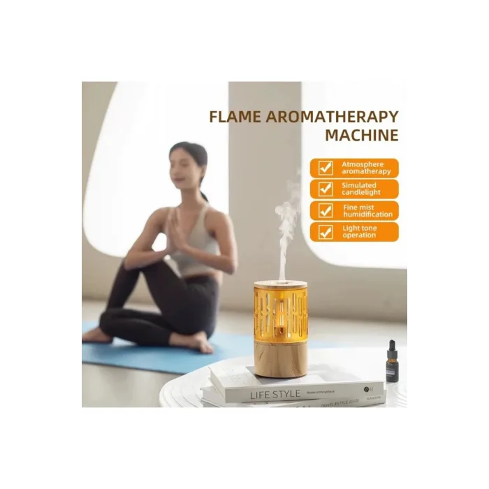 Mum Işığı Görünümlü Taşınabilir 125ml Kapasiteli Işıklı Aroma Yayıcı Hava Nemlendirici