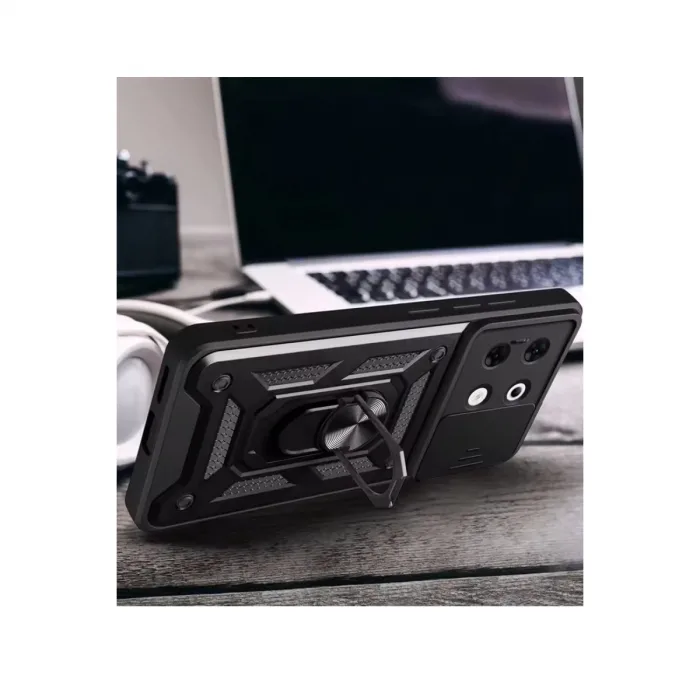 Newface İnfinix Zero 30 5g Kılıf Pars Lens Yüzüklü Silikon - Yeşil