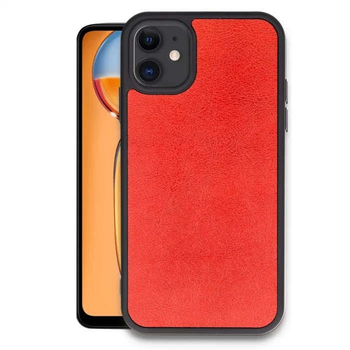 Newface İphone 11 Kılıf Aras Deri Kapak - Kırmızı