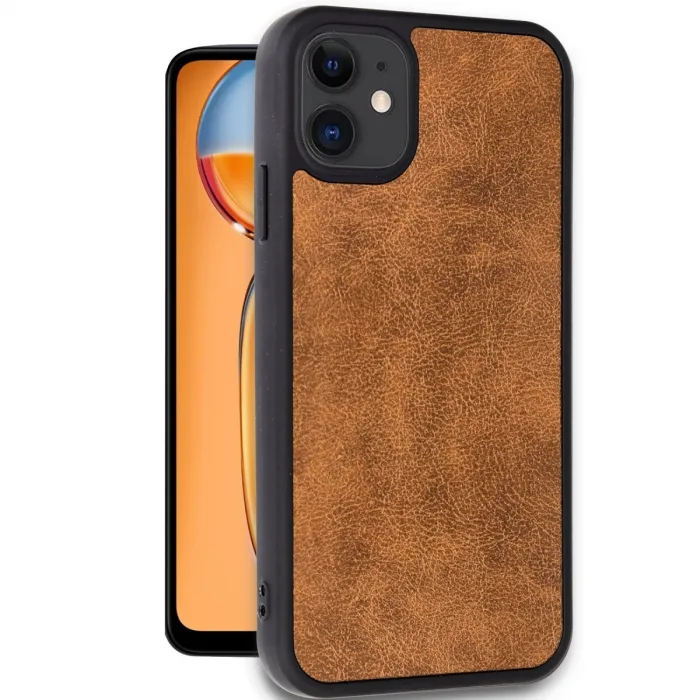 Newface İphone 11 Kılıf Aras Deri Kapak - Taba