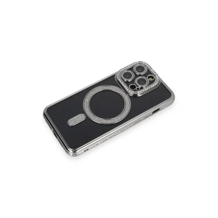 Newface İphone 14 Pro Max Kılıf Joke Simli Magneticsafe Kılıf - Gri