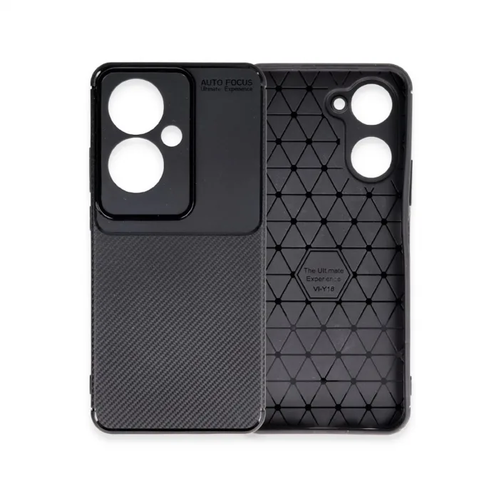 Newface Oppo Reno 11f Kılıf Auto Focus Karbon Kapak - Siyah