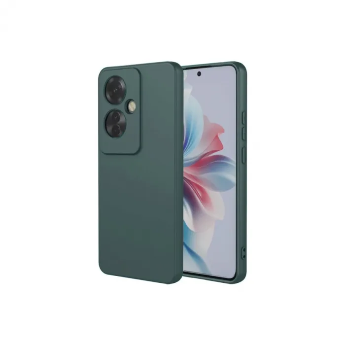 Newface Oppo Reno 11f Kılıf First Silikon - Koyu Yeşil
