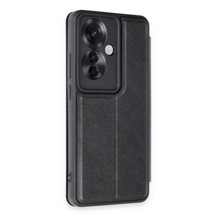 Newface Oppo Reno 11f Kılıf Flip Cover - Siyah