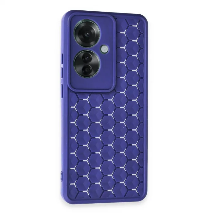 Newface Oppo Reno 11f Kılıf Petek Silikon Kapak - Lacivert