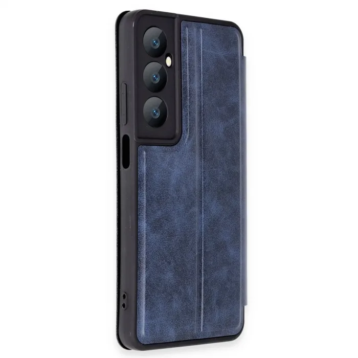 Newface Realme C65 Kılıf Flip Cover - Lacivert