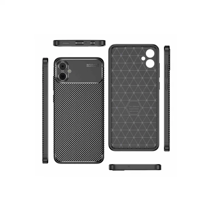 Newface Samsung Galaxy A05 Kılıf Auto Focus Karbon Kapak - Siyah