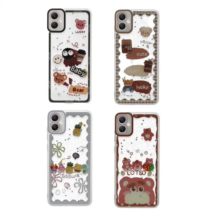 Newface Samsung Galaxy A05 Kılıf Sweet Desenli Silikon Kapak - Açık Mavi