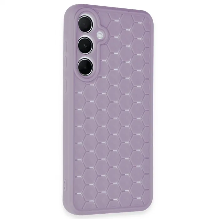 Newface Samsung Galaxy A15 4g Kılıf Petek Silikon Kapak - Lila