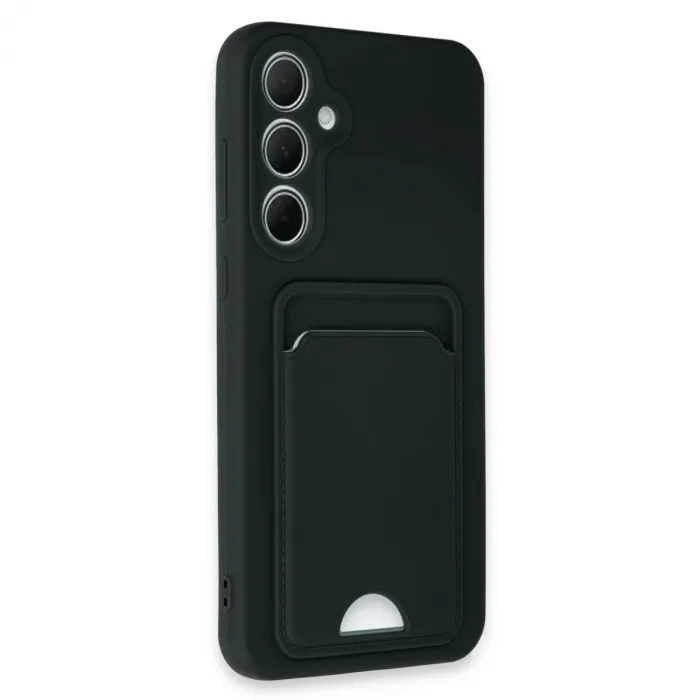 Newface Samsung Galaxy A35 5g Kılıf Kelvin Kartvizitli Silikon - Siyah