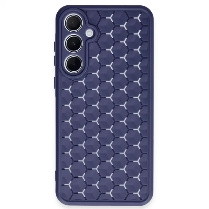 Newface Samsung Galaxy A35 5g Kılıf Petek Silikon Kapak - Lacivert