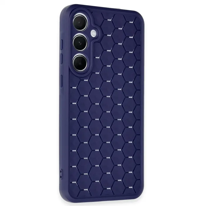 Newface Samsung Galaxy A35 5g Kılıf Petek Silikon Kapak - Lacivert