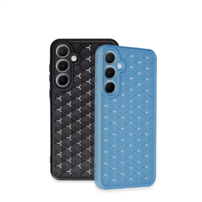 Newface Samsung Galaxy A55 5g Kılıf Petek Silikon Kapak - Koyu Yeşil