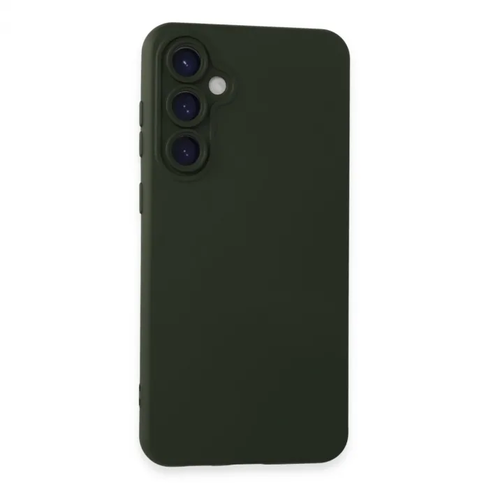 Newface Samsung Galaxy S24 Kılıf Nano İçi Kadife Silikon - Koyu Yeşil