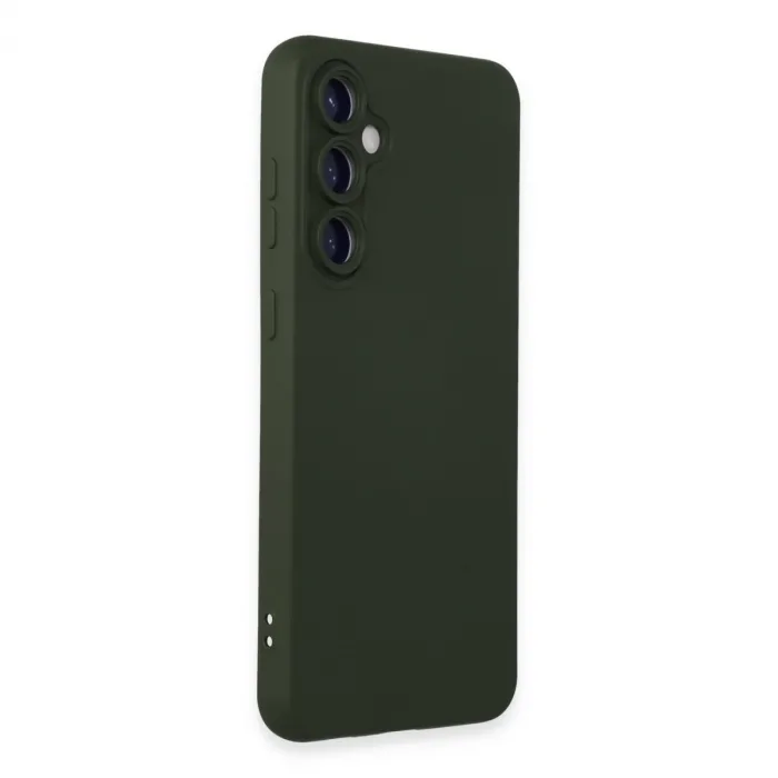 Newface Samsung Galaxy S24 Kılıf Nano İçi Kadife Silikon - Koyu Yeşil