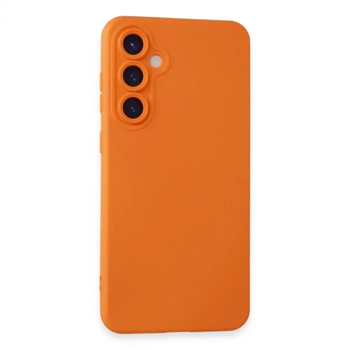 Newface Samsung Galaxy S24 Kılıf Nano İçi Kadife Silikon - Turuncu