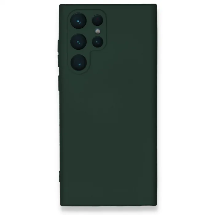 Newface Samsung Galaxy S24 Ultra Kılıf Nano İçi Kadife Silikon - Koyu Yeşil