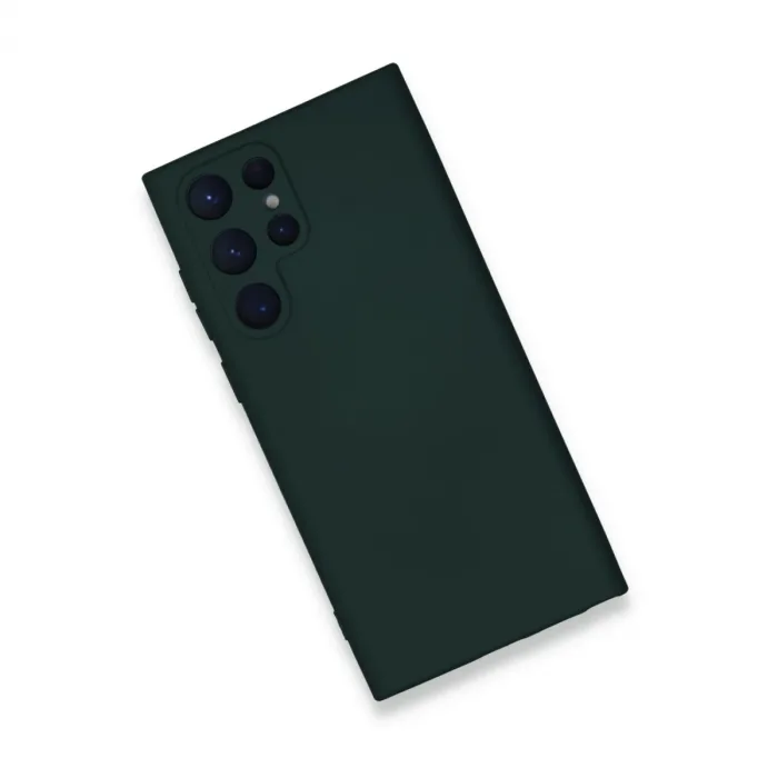 Newface Samsung Galaxy S24 Ultra Kılıf Nano İçi Kadife Silikon - Koyu Yeşil