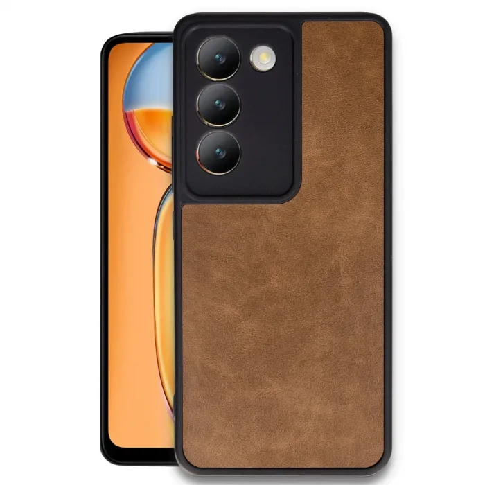 Newface Vivo V30 Lite 4g Kılıf Aras Deri Kapak - Taba