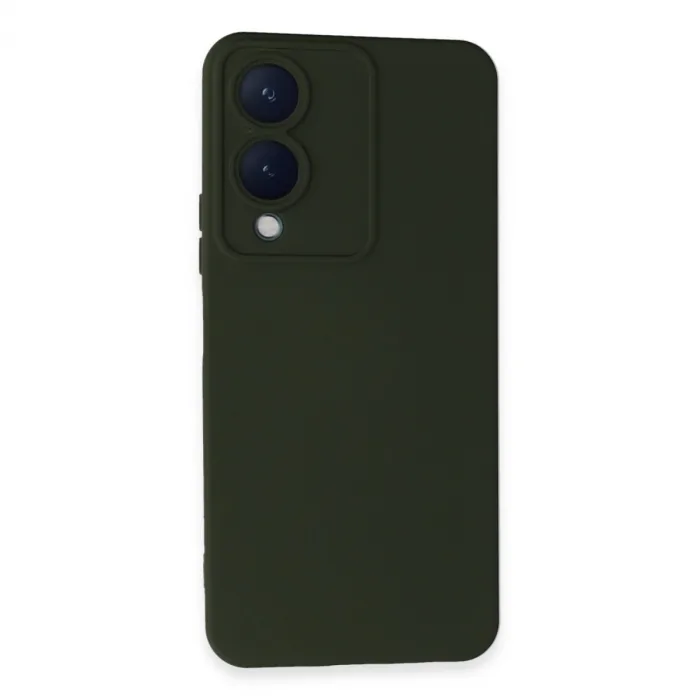 Newface Vivo Y17s Kılıf Nano İçi Kadife Silikon - Koyu Yeşil