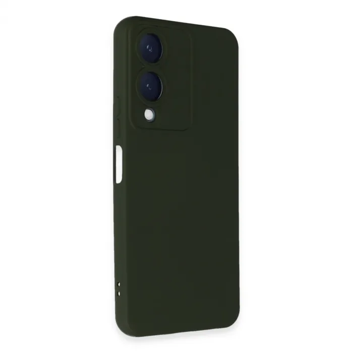 Newface Vivo Y17s Kılıf Nano İçi Kadife Silikon - Koyu Yeşil
