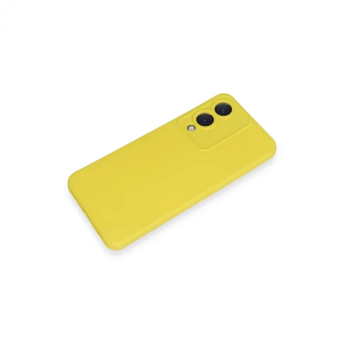 Newface Vivo Y17s Kılıf Nano İçi Kadife Silikon - Sarı